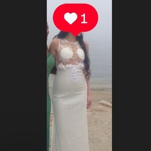 Elegant White Floral Women's Dress